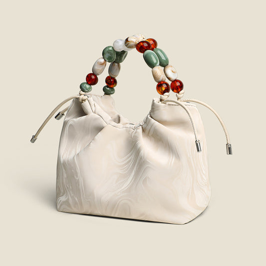 Lehaor Beaded Handle Crossbody Bag Small Women's Shoulder Handbag