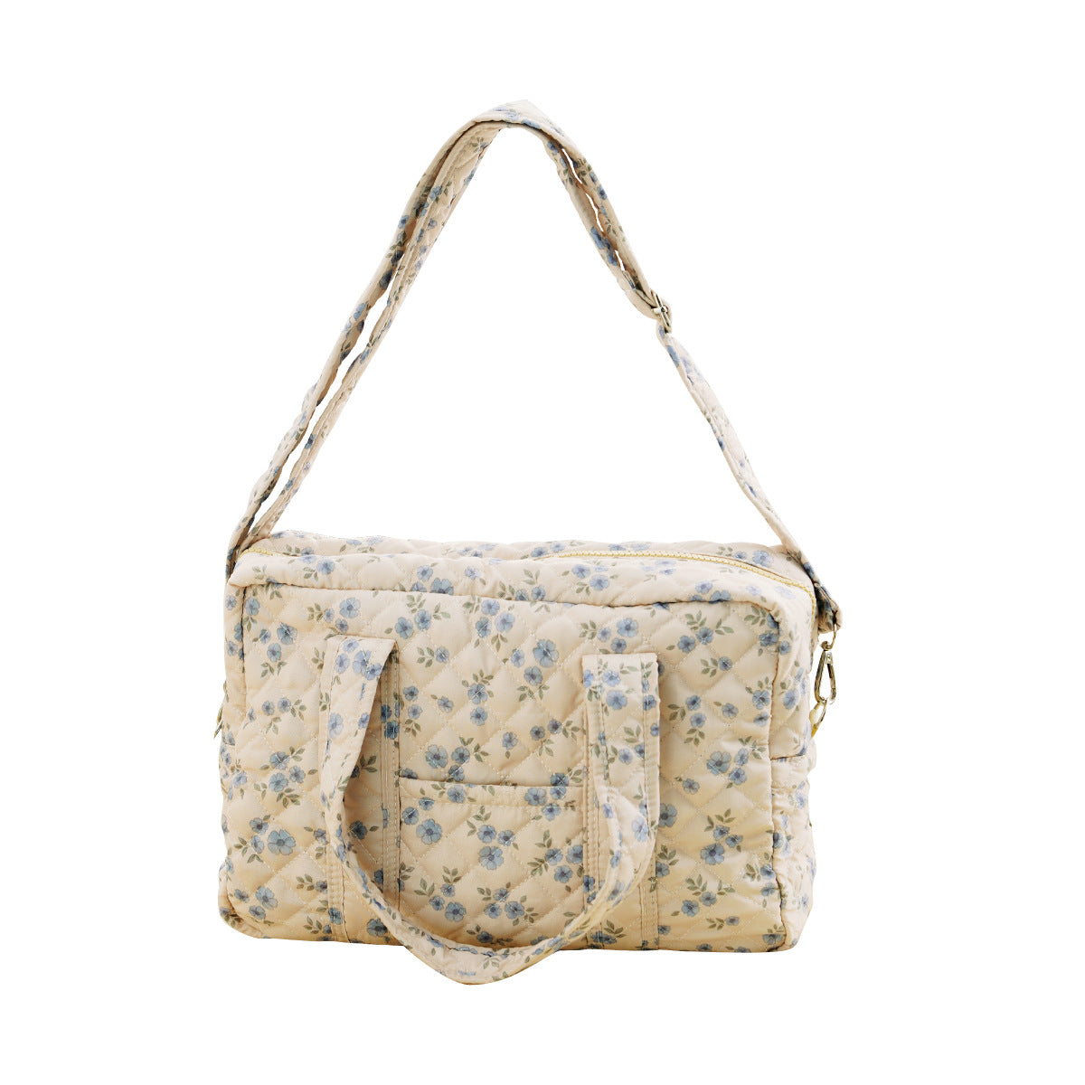 Lehaor Quilted Floral Diaper Bag Large Capacity Crossbody Mommy Bag