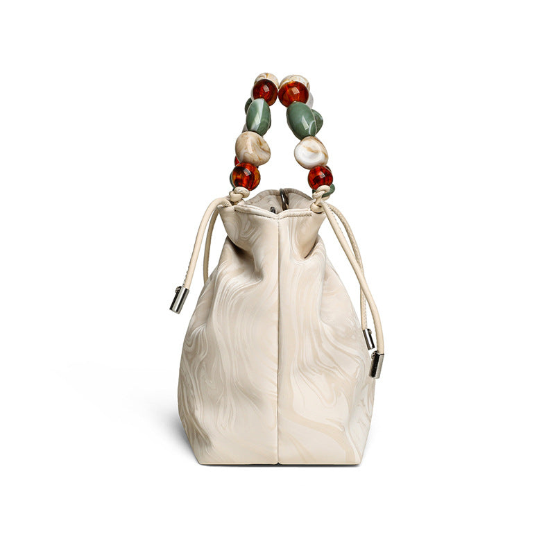 Lehaor Beaded Handle Crossbody Bag Small Women's Shoulder Handbag