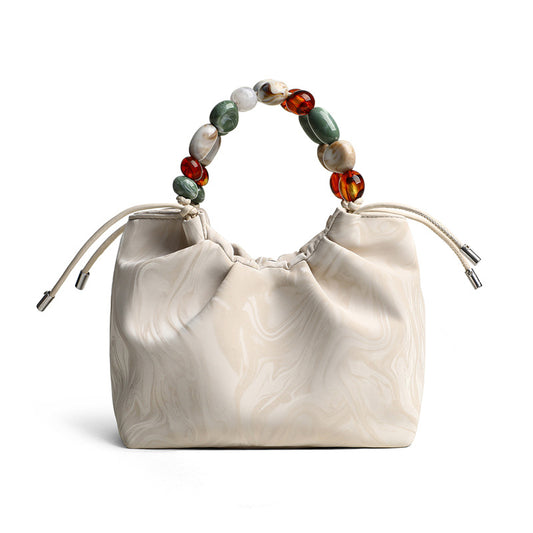 Lehaor Beaded Handle Crossbody Bag Small Women's Shoulder Handbag