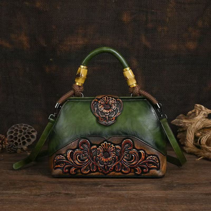 Lehaor Vintage Embossed Shoulder Crossbody Handbag