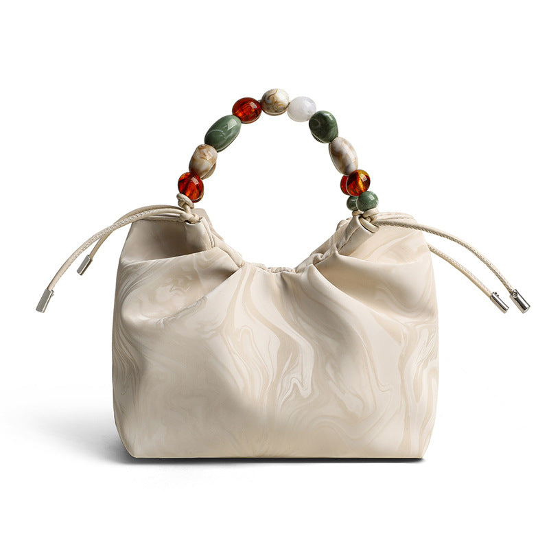 Lehaor Beaded Handle Crossbody Bag Small Women's Shoulder Handbag