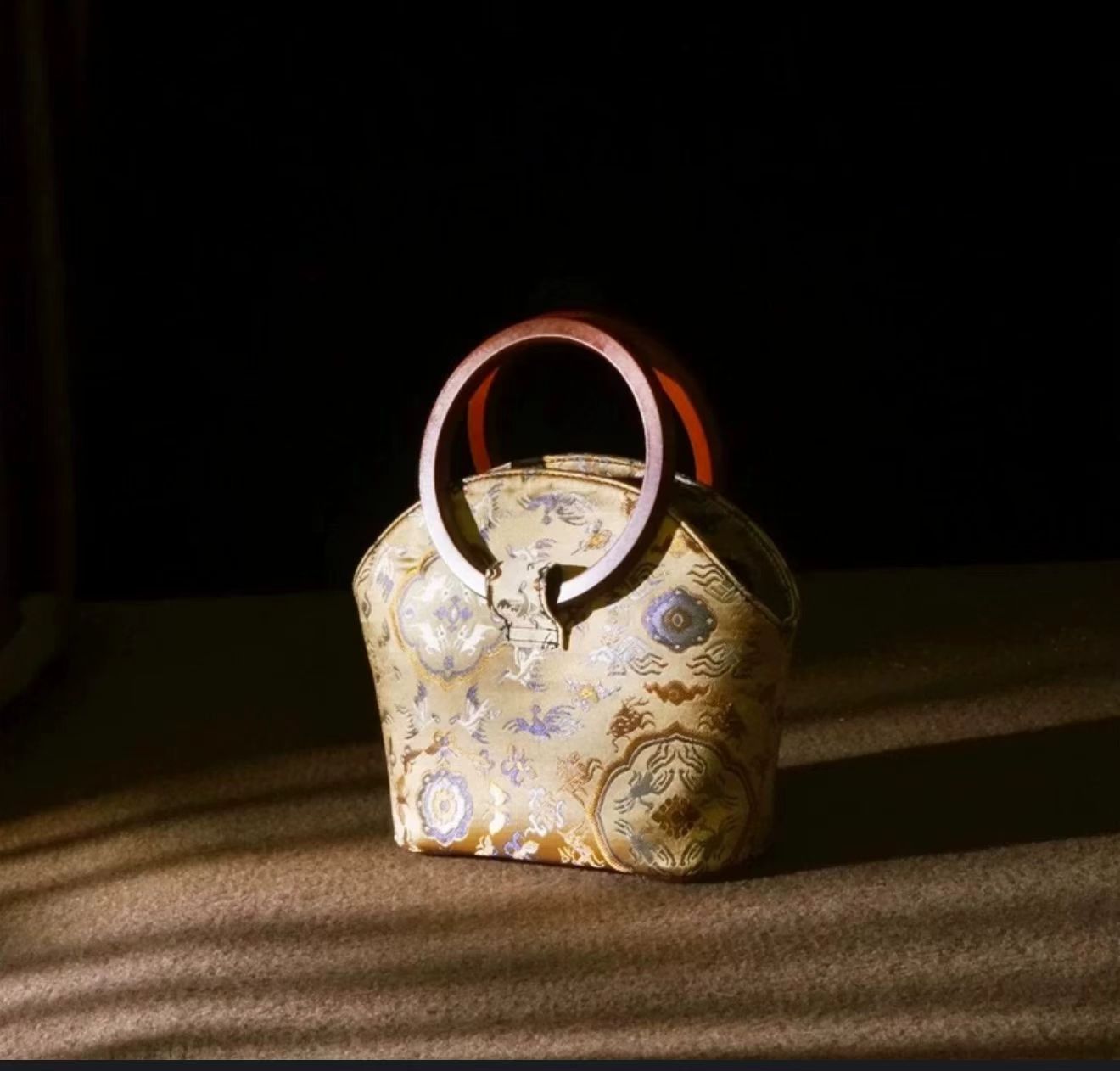 Lehaor Silk Top Handle Mini Bag for Women
